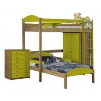 maximus l shape high sleeper set 2 antique and lime