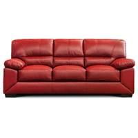 Maple Leather 3 Seater Sofa Red