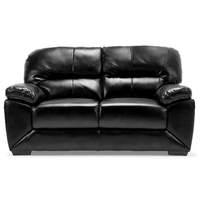 Maple Leather 2 Seater Sofa Black