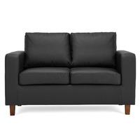 Max 2 Seater Leather Sofa Black 2 Seater