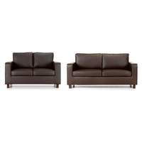 max 3 and 2 seater suite leather brown