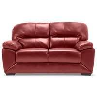 Maple Leather 2 Seater Sofa Red