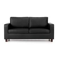 Max 3 Seater Leather Sofa Black 3 Seater