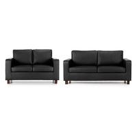 Max 3 and 2 Seater Suite - Leather Black