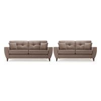 Maybury Fabric 3 and 2 Seater Suite Light Brown