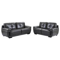Marino 2 and 3 Seater Leather Suite Grey