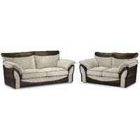 Malta 3 and 2 Seater Sofa Suite MALTA 2 AND 3 SEATER SUITE - MINK AND BROWN