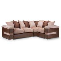 malto corner sofa brown and beige right hand