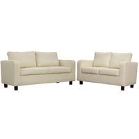 Max 3 and 2 Seater Suite - Leather Cream