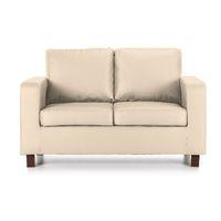 Max 2 Seater Leather Sofa Cream 2 Seater