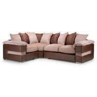 malto corner sofa brown and beige left hand