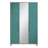 Marlena 3 Door Mirrored Wardrobe Elm and Teal