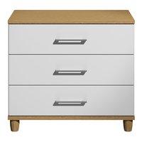 Marlena 3 Drawer Wide Chest Oak and White