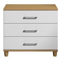 marlena 3 drawer wide chest oak and white