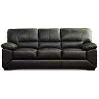 Maple Leather 3 Seater Sofa Black