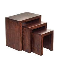 mango wood nest of 3 tables