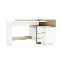 marvin corner computer desk in brushed oak and pearl white