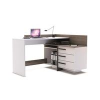 marvin corner computer desk in dark oak and pearl white