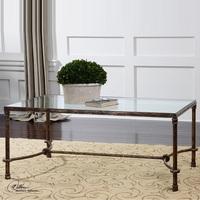 Mannington Coffee Table In Clear Glass With Metal Frame