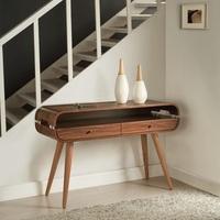 Marin Console Table In Walnut With Solid Ash Spindle Shape Legs