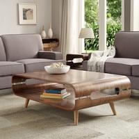 Marin Coffee Table In Walnut With Solid Ash Spindle Shape Legs