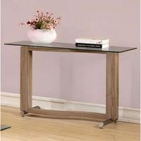 Manta Clear Glass Console Table With Walnut Base