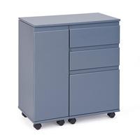 Maxim Extendable Laptop Office Desk In Grey With Rollers
