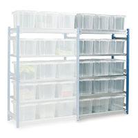 Machine Mart Xtra Barton Toprax Standard Extension Shelving Bay with 15 x 24 ltr Containers