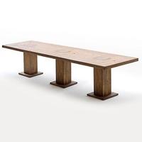 mancinni 400cm wooden dining table with pedestals