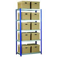 Machine Mart Xtra Barton Storage Eco-Rax Shelving Unit With 10 Archive Boxes and Lids