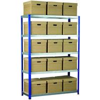 Machine Mart Xtra Barton Storage Eco-Rax Shelving Unit With 15 Archive Boxes and Lids