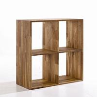 maxio solid oak 4 cube cross square display stand