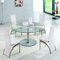 Maxi Round Clear Glass Dining Table And 6 G501 Dining Chairs