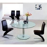Maxi Round Clear Glass Dining Table And 6 Z Chairs