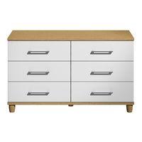 marlena 6 drawer chest oak and white