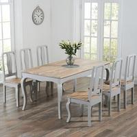 Marco Wooden Dining Table In Grey With 6 Dining Chairs