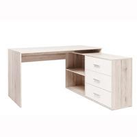 mainz corner computer desk in sorrento oak gloss white front