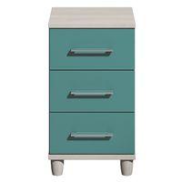 Marlena 3 Drawer Narrow Chest Elm and Teal