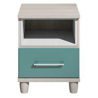 Marlena 1 Drawer Bedside Elm and Teal