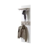 mandy wall mounted coat rack in white high gloss and sand oak