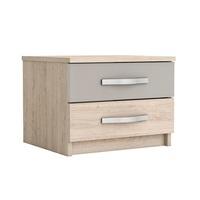 Magnum Bedside Cabinet In Arizona Oak And Clay With 2 Drawers