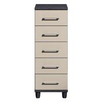 Marlena 5 Drawer Narrow Chest Black and Pale Grey