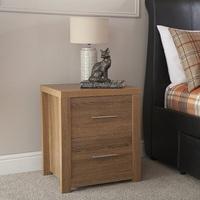 mariona bedside cabinet in oak with 2 drawers