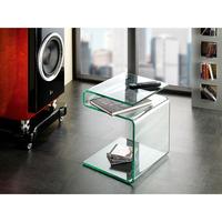 Marven Side Table In Clear Bent Glass