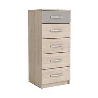 Magnum Tall Chest of Drawers In Arizona Oak And Clay