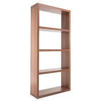 Maine Wide Bookcase Walnut Effect