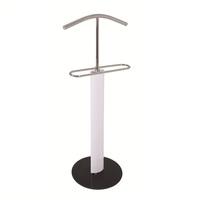 maike valet stand in chrome and white gloss with black glass