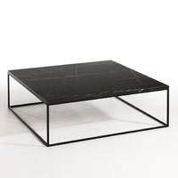 Mahaut Marble and Black Metal Coffee Table