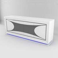 Marquis Sideboard In White High Gloss And Grey With LED