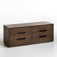 MARIKO Walnut 6-Drawer Chest of Drawers